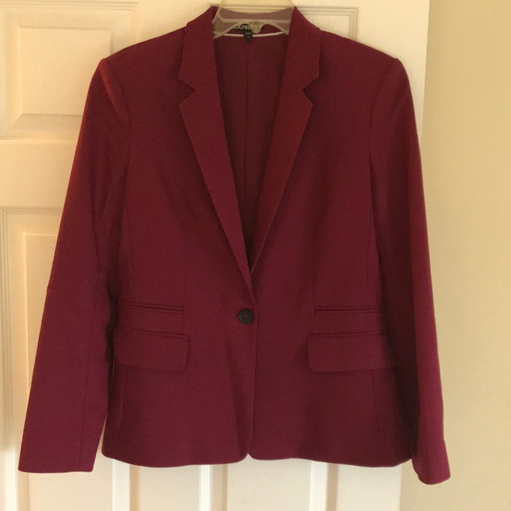 Deep red blazer for women